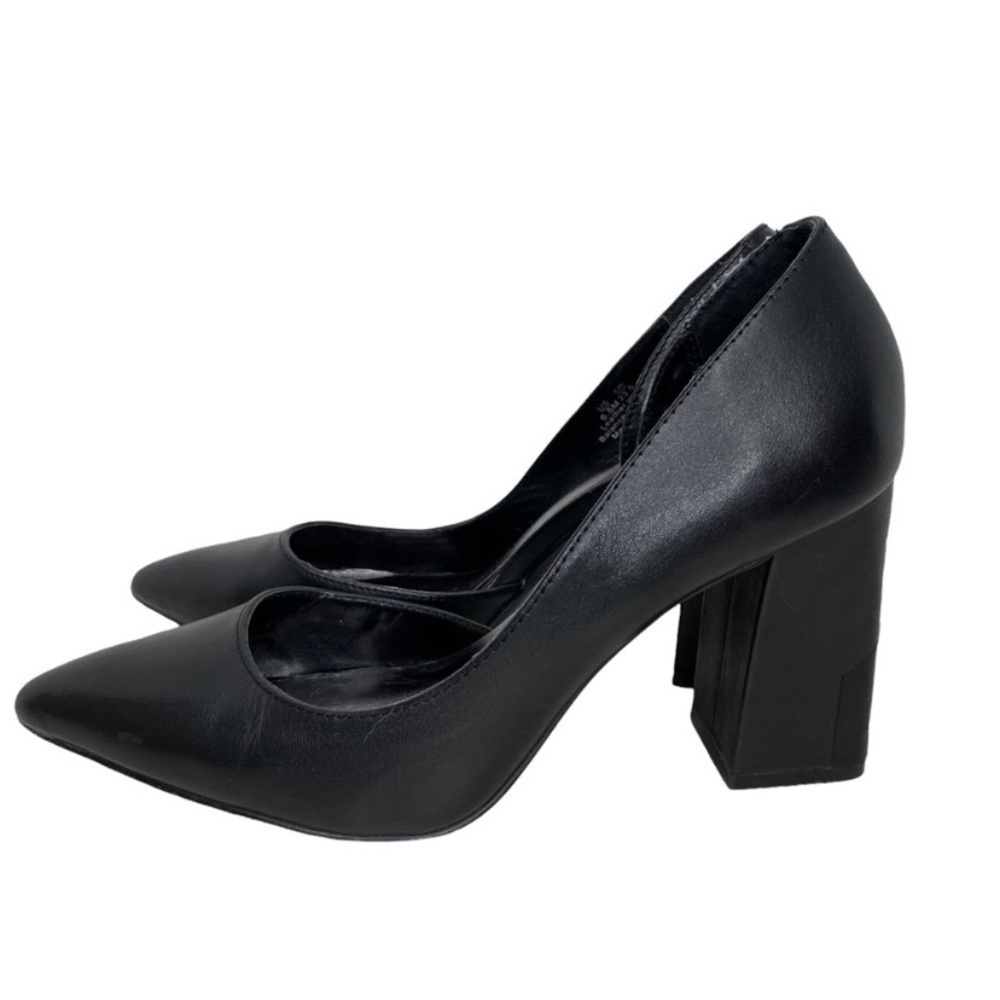 Bleeker & Bond - Black Leather Block Heel Shoe - 6.5 - China